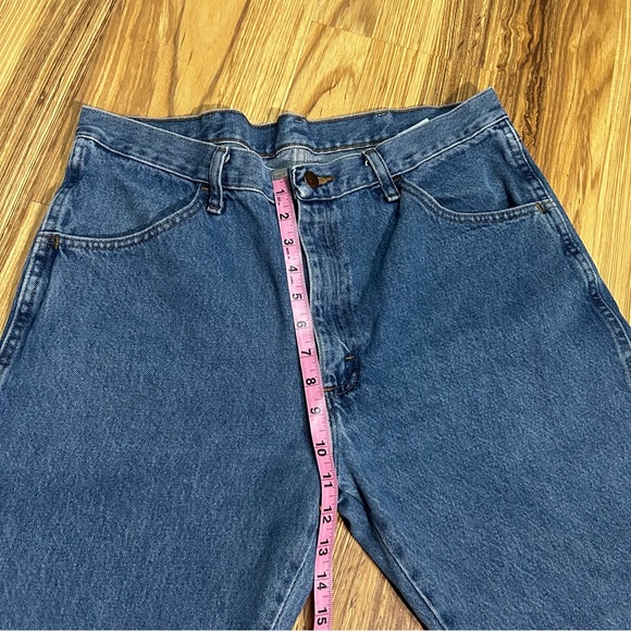 RUSTLER Blue Denim Straight Leg 4 Pocket Mens Jeans Size 36 X 29 #130273 - Picture 3 of 8